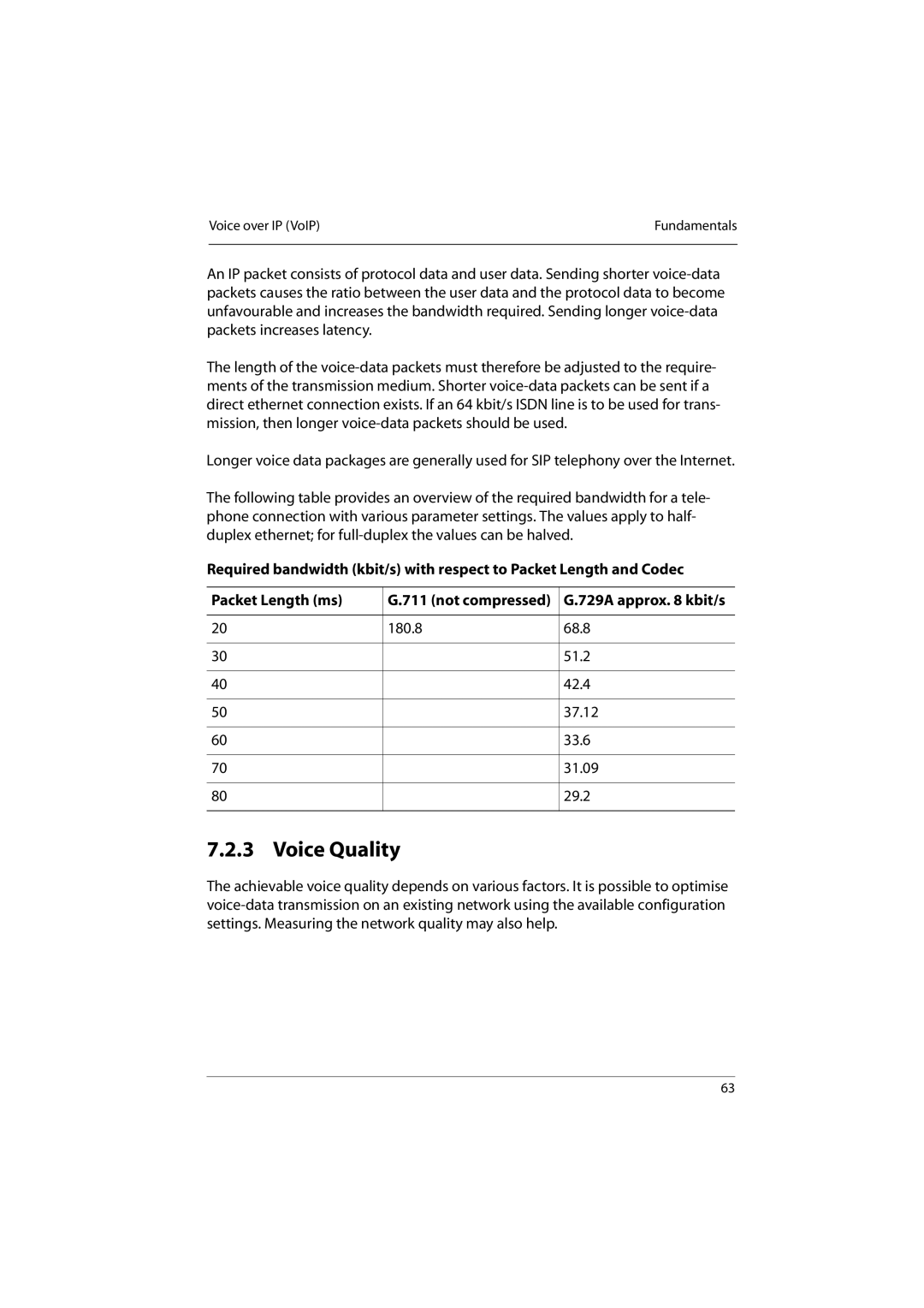 Aastra Telecom 800 manual Voice Quality 