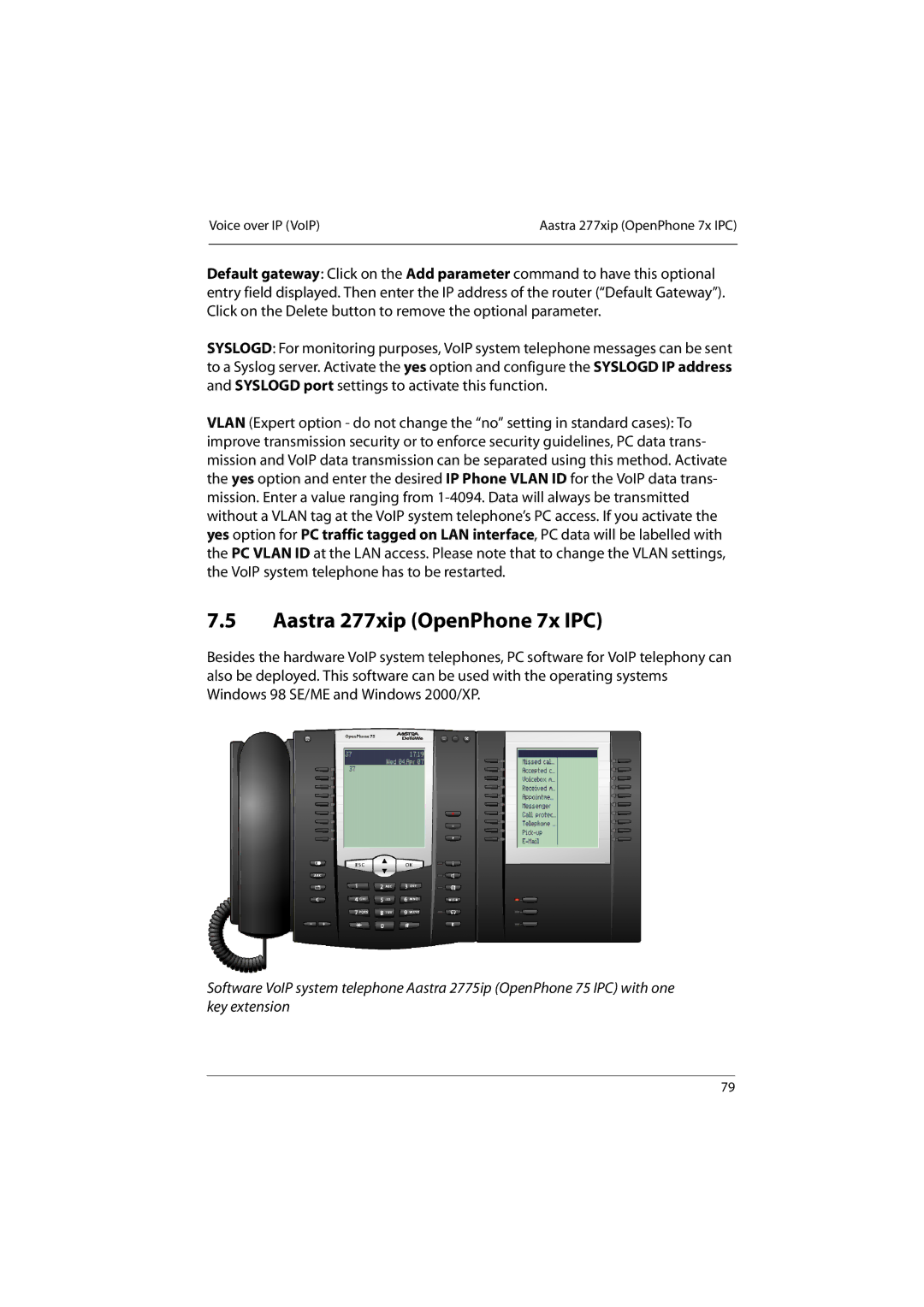 Aastra Telecom 800 manual Aastra 277xip OpenPhone 7x IPC 