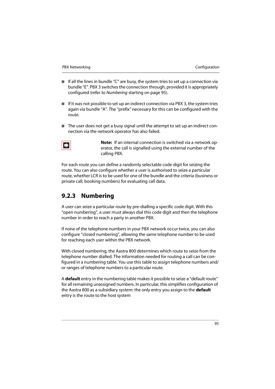 Aastra Telecom 800 manual Numbering 