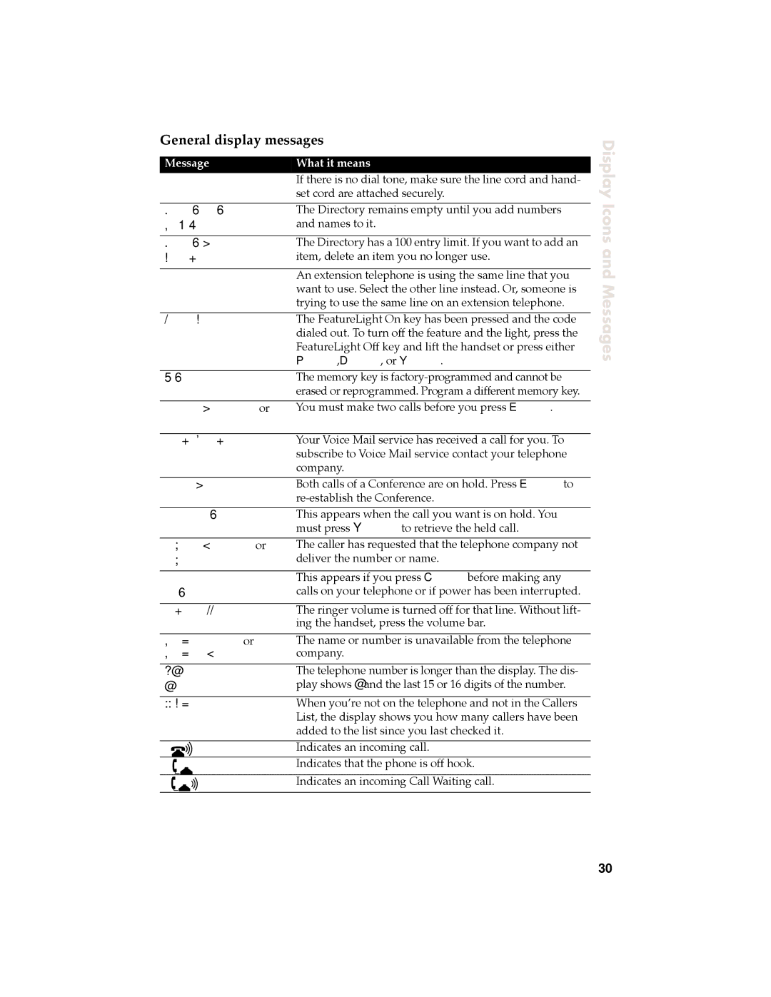 Aastra Telecom 9120 manual Display Icons and Messages, General display messages 