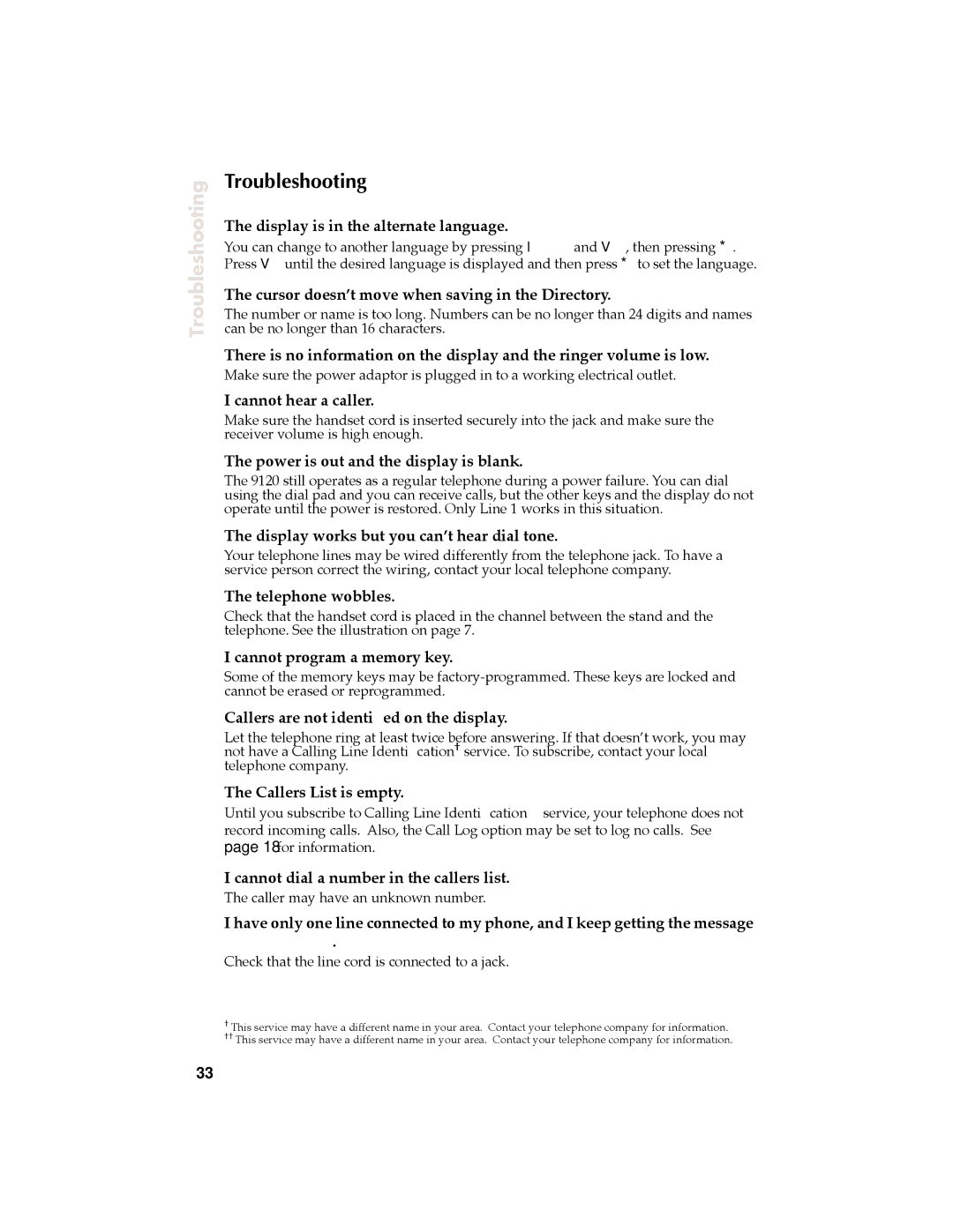 Aastra Telecom 9120 manual Troubleshooting 