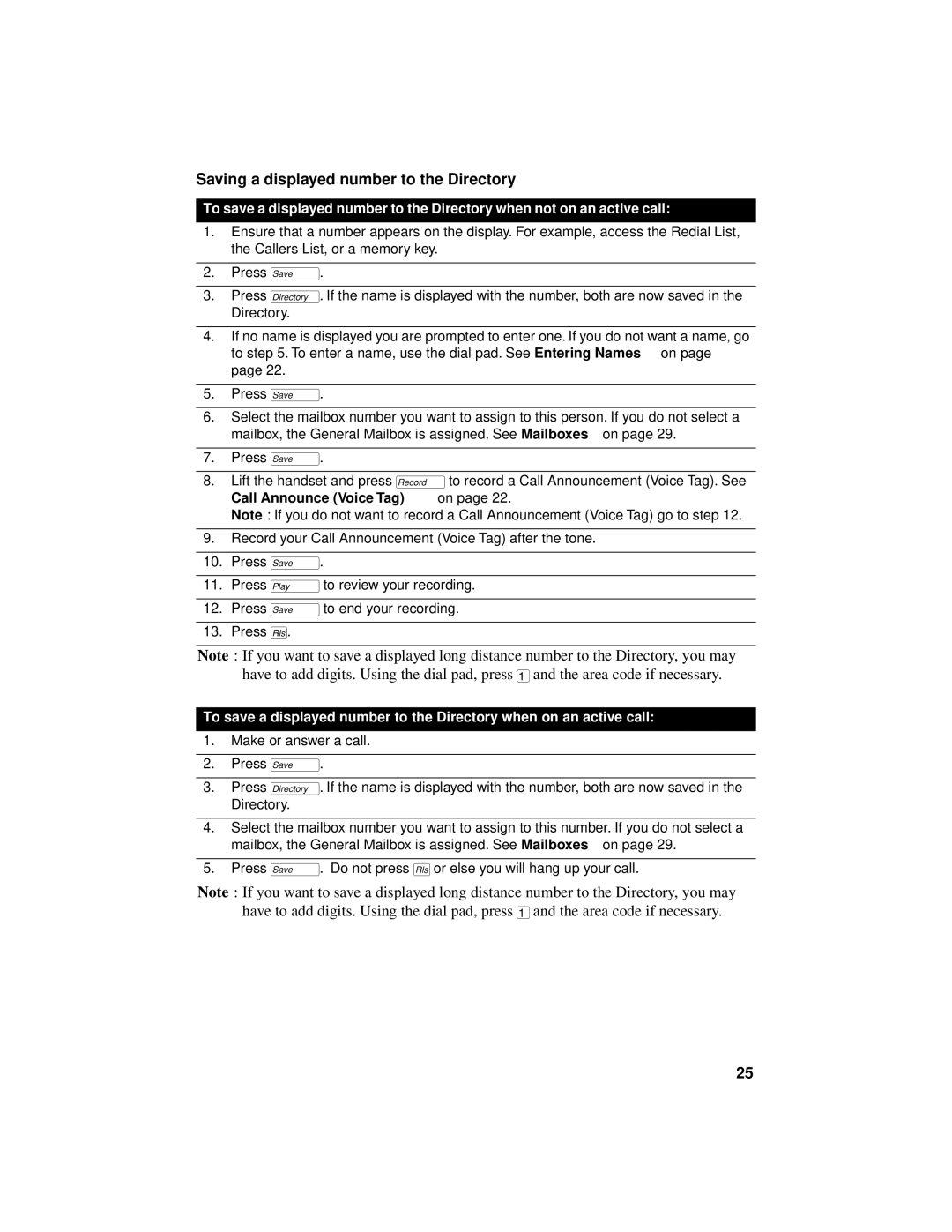 Aastra Telecom 9516CW manual Saving a displayed number to the Directory 