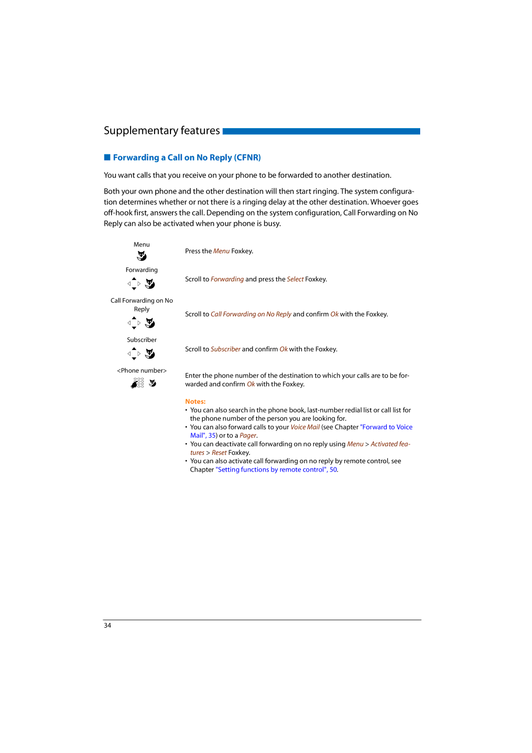 Aastra Telecom 2025, A300, A150, 2065, 2045 manual Forwarding a Call on No Reply Cfnr, Press the Menu Foxkey 