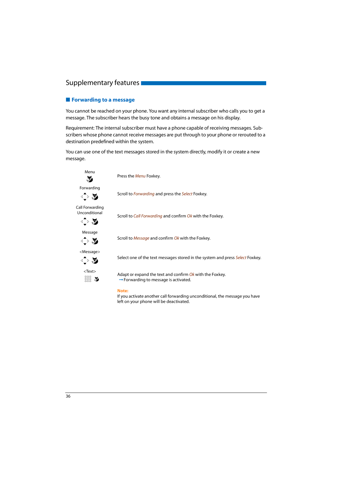 Aastra Telecom A150, A300, 2065, 2045, 2025 manual Forwarding to a message 