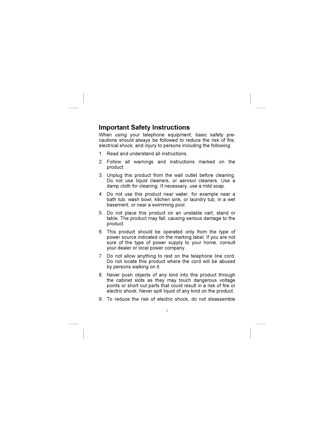 Aastra Telecom AT-200HT owner manual Important Safety Instructions 