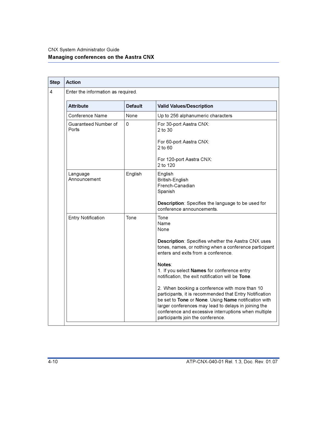 Aastra Telecom ATP-CNX-040-01 manual Enter the information as required 