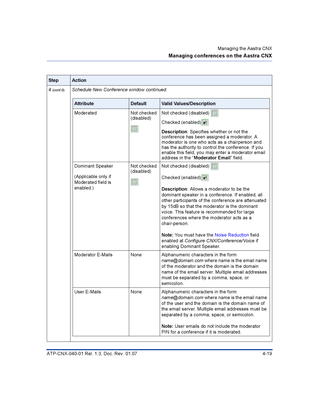 Aastra Telecom ATP-CNX-040-01 manual Schedule New Conference window 