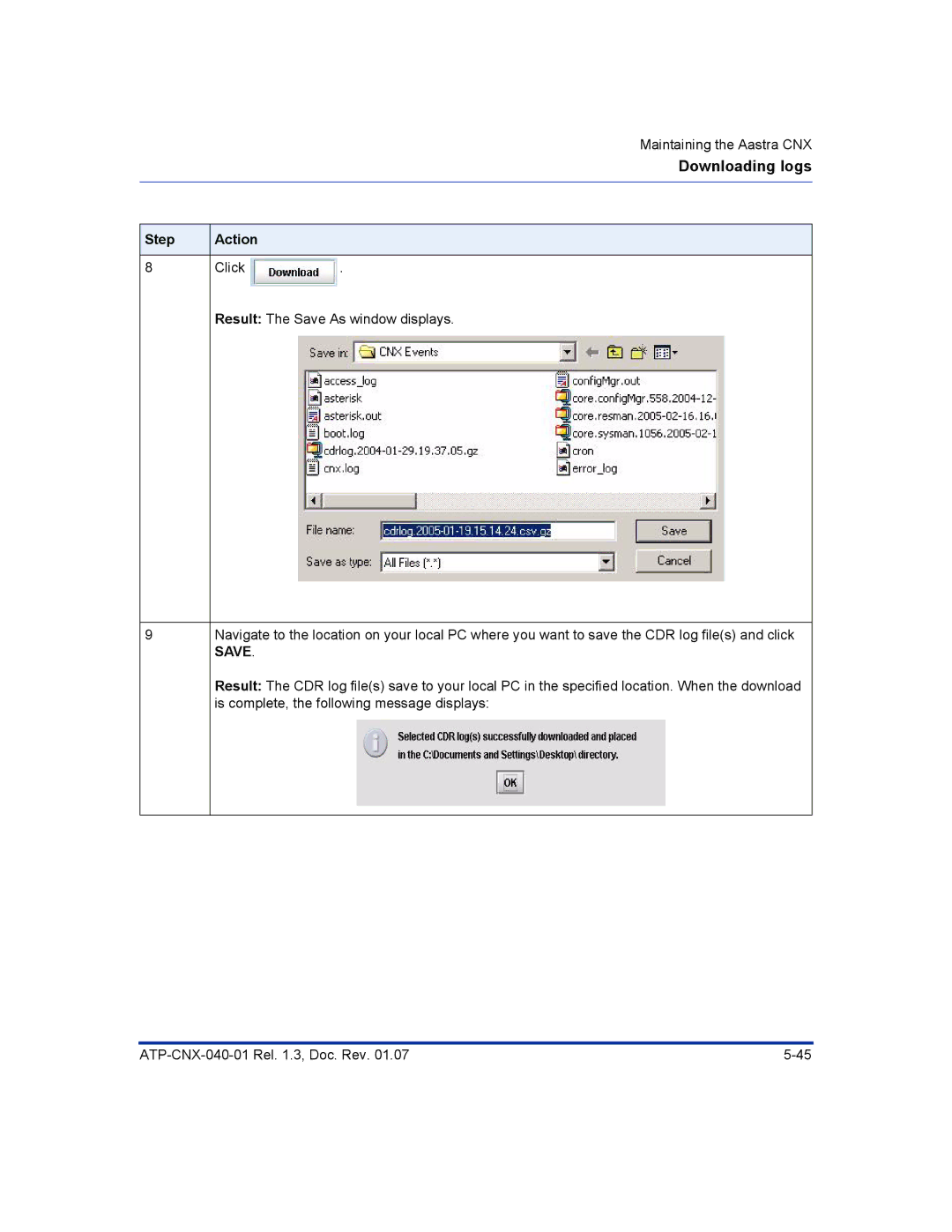 Aastra Telecom ATP-CNX-040-01 manual Save 