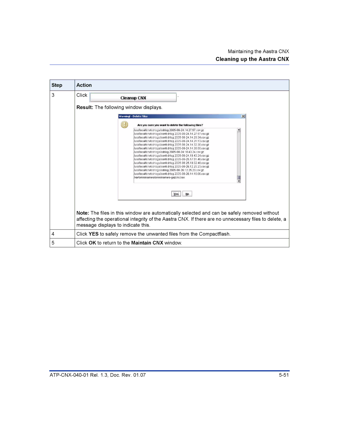 Aastra Telecom ATP-CNX-040-01 manual Click Result The following window displays 