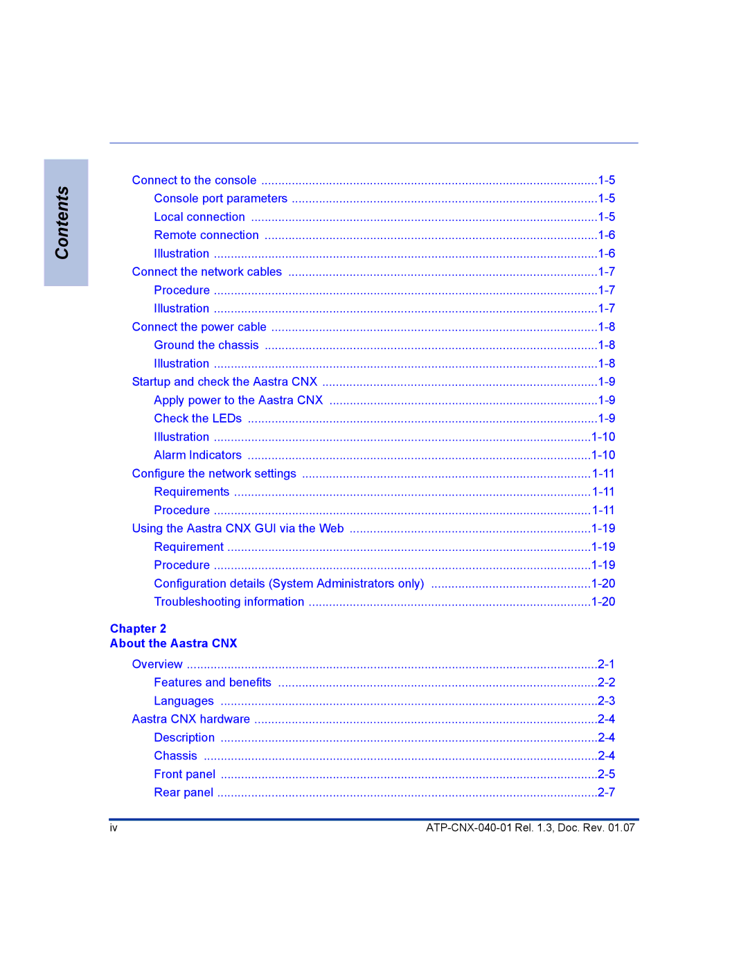 Aastra Telecom ATP-CNX-040-01 manual Chapter About the Aastra CNX 