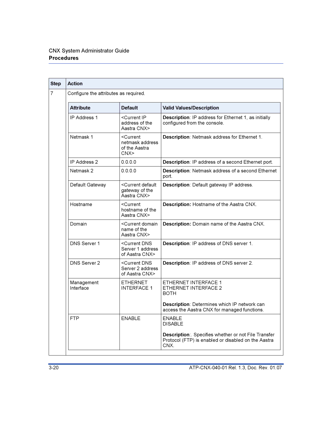 Aastra Telecom ATP-CNX-040-01 manual Ethernet Ethernet Interface 