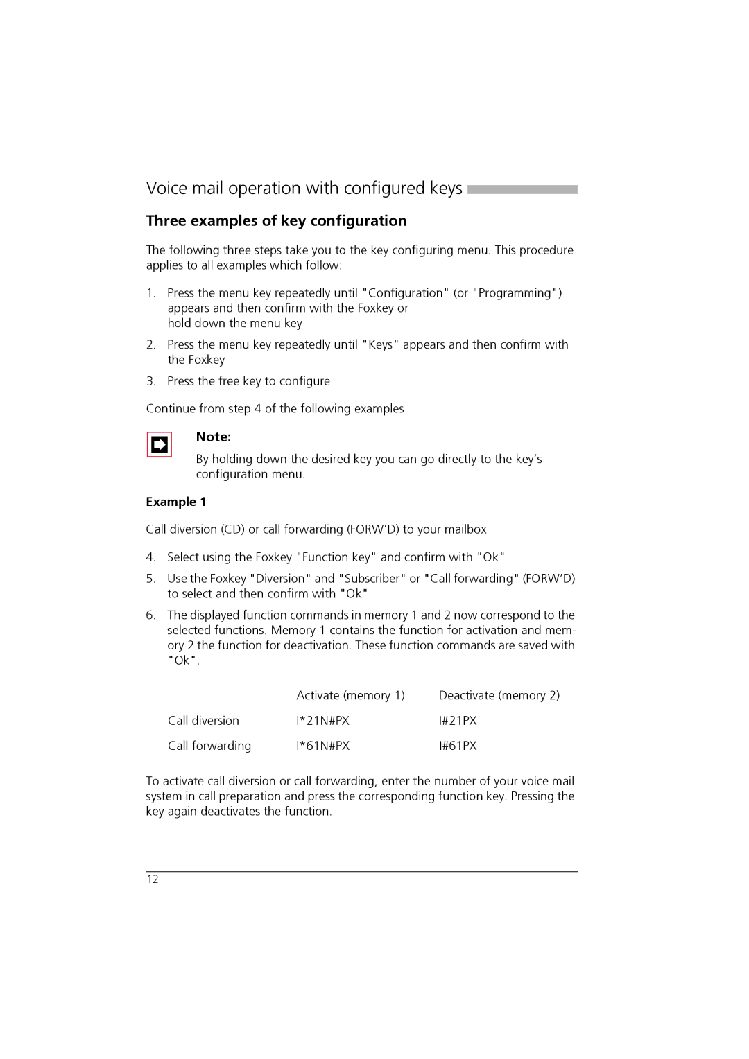 Aastra Telecom AVS 5150 manual Voice mail operation with configured keys, Three examples of key configuration 