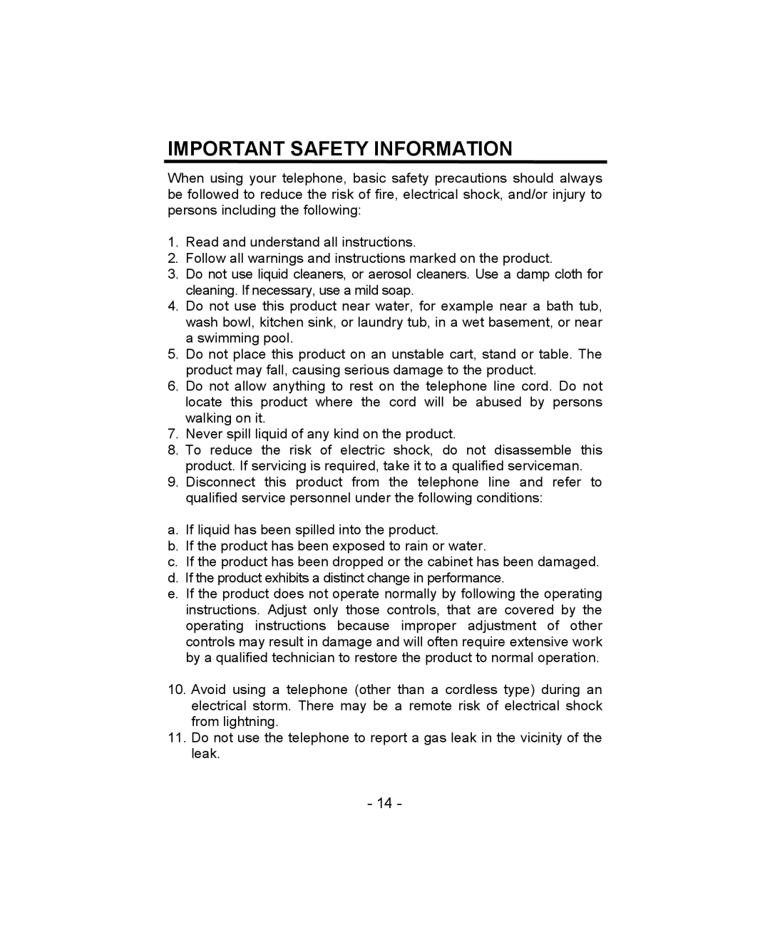 Aastra Telecom BE-100HT owner manual Important Safety Information 