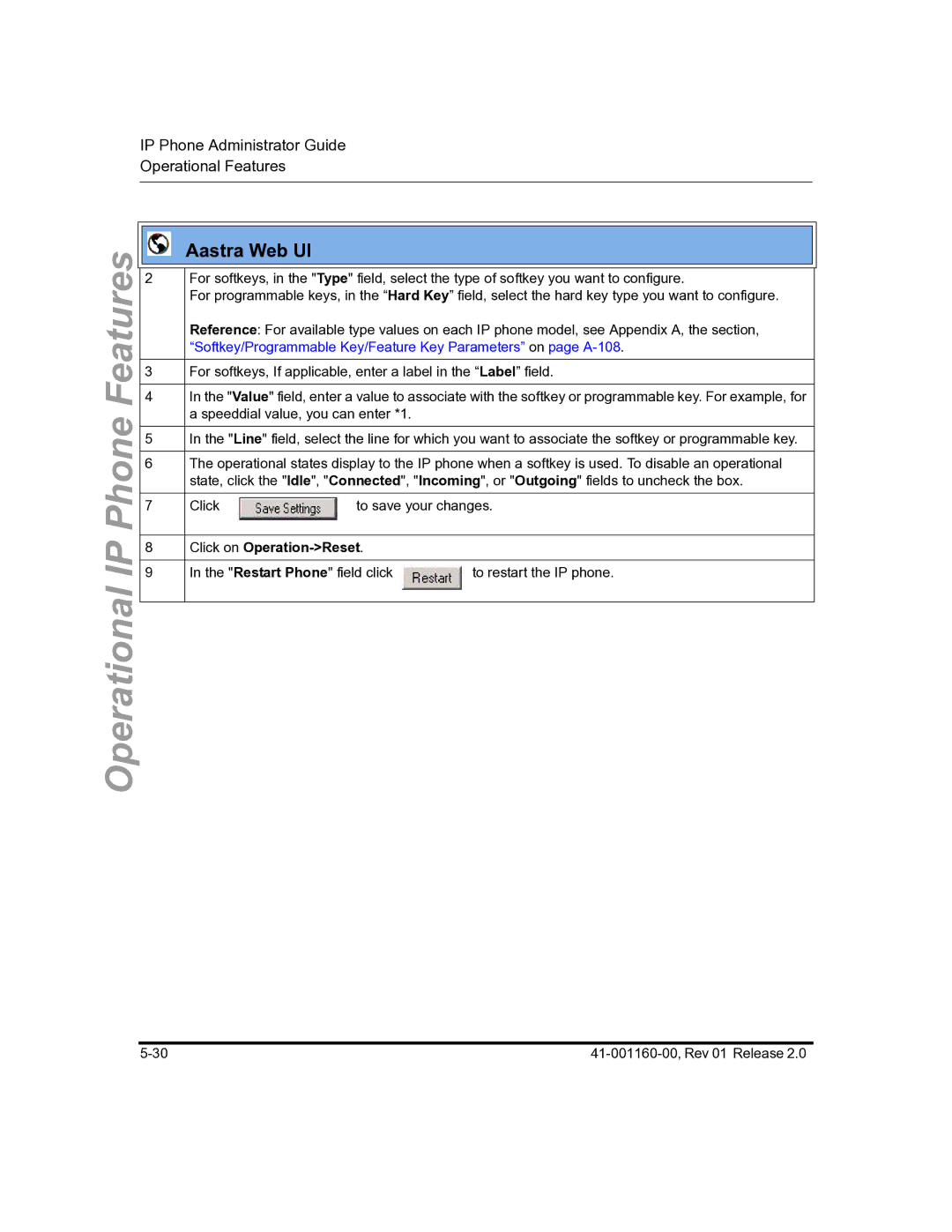 Aastra Telecom 57I C53I manual Click on Operation-Reset 