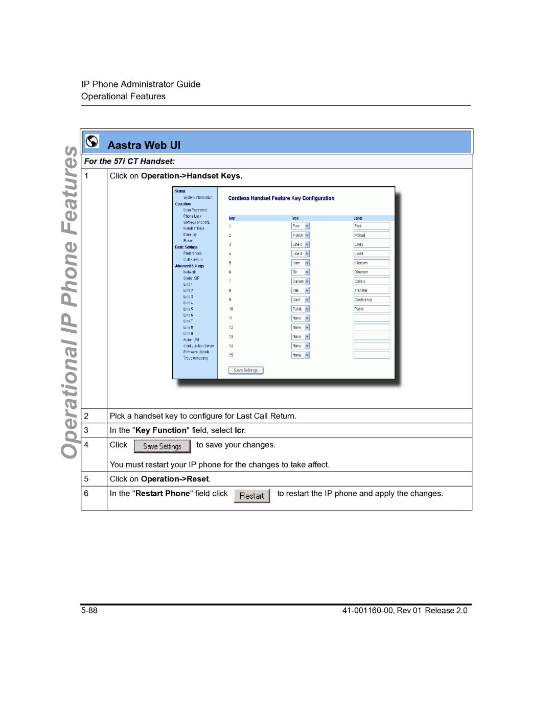 Aastra Telecom 57I C53I manual For the 57i CT Handset 