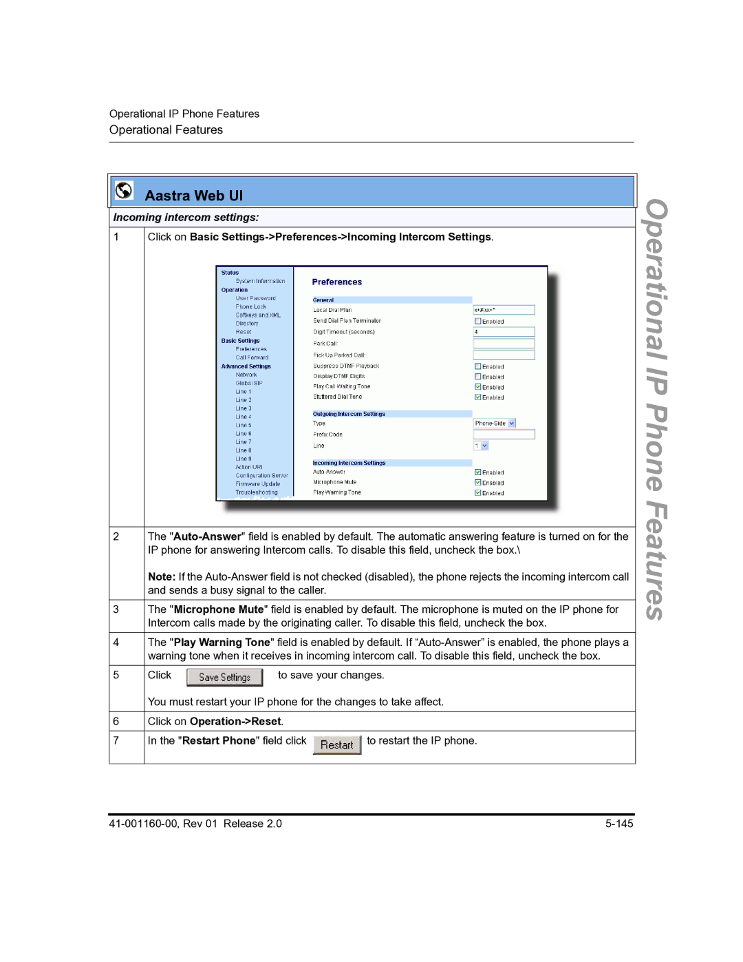 Aastra Telecom 57I C53I manual Incoming intercom settings 