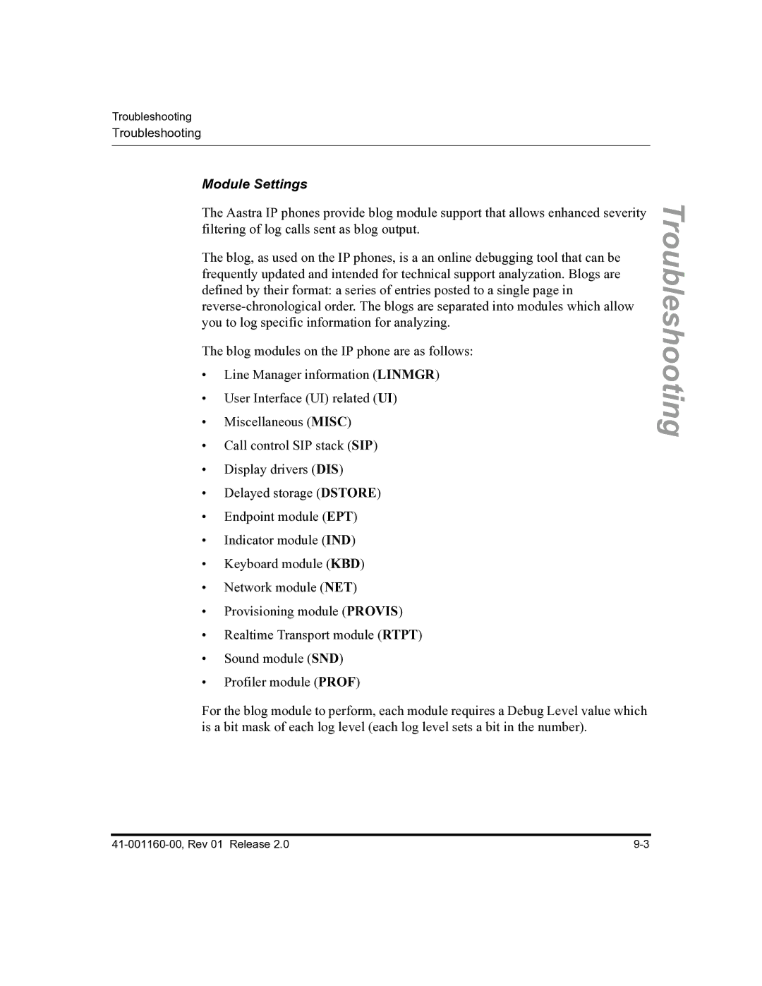 Aastra Telecom 57I C53I manual Module Settings 