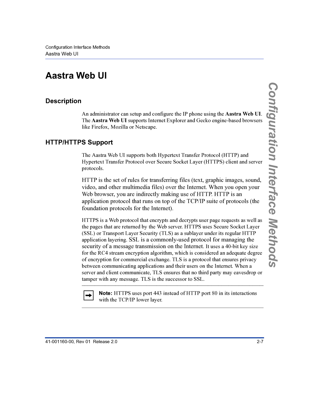 Aastra Telecom 57I C53I manual Aastra Web UI, HTTP/HTTPS Support 