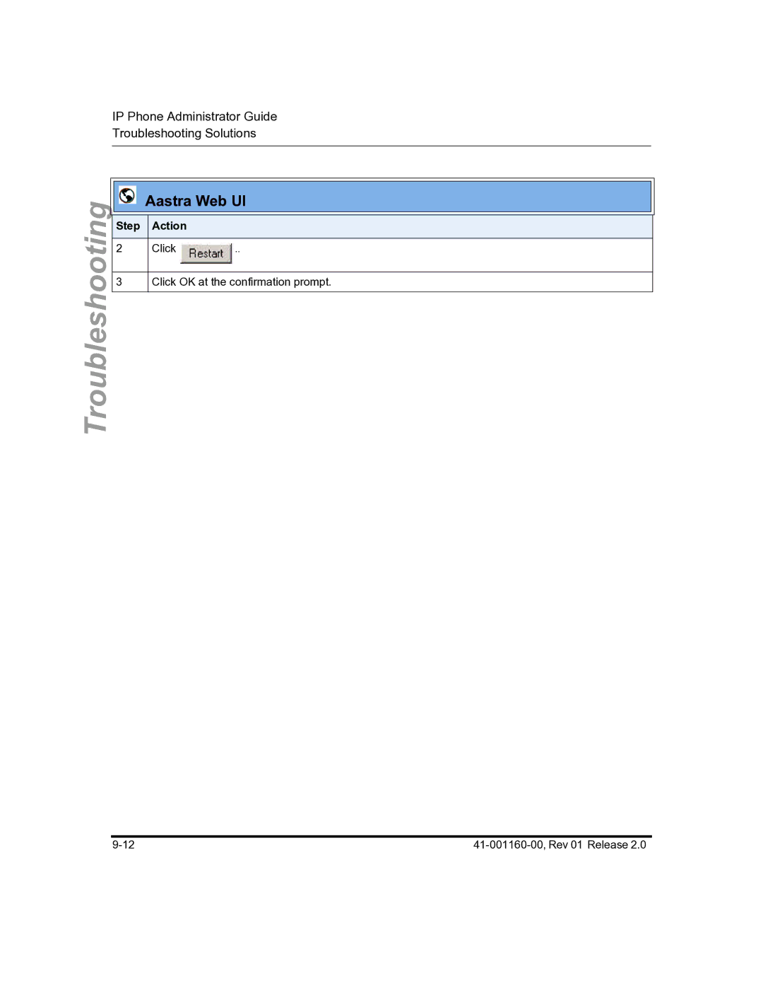 Aastra Telecom 57I C53I manual Click Click OK at the confirmation prompt 