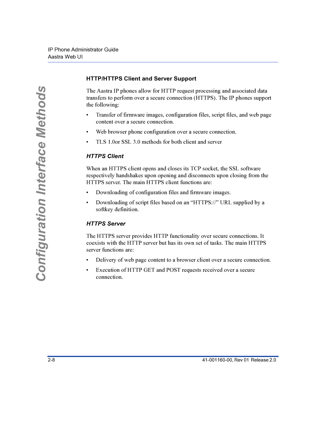 Aastra Telecom 57I C53I manual HTTP/HTTPS Client and Server Support, Https Client, Https Server 