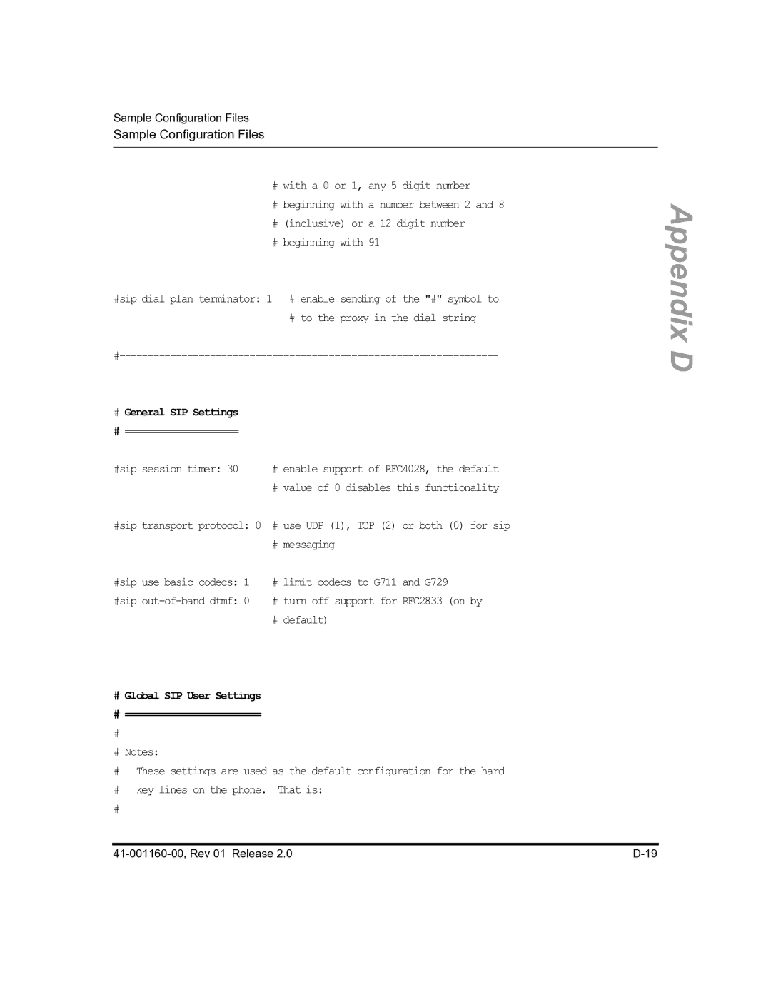 Aastra Telecom 57I C53I manual # General SIP Settings # ==================== 