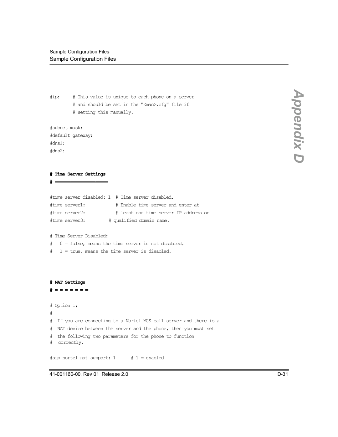 Aastra Telecom 57I C53I manual # Time Server Settings # ===================== 