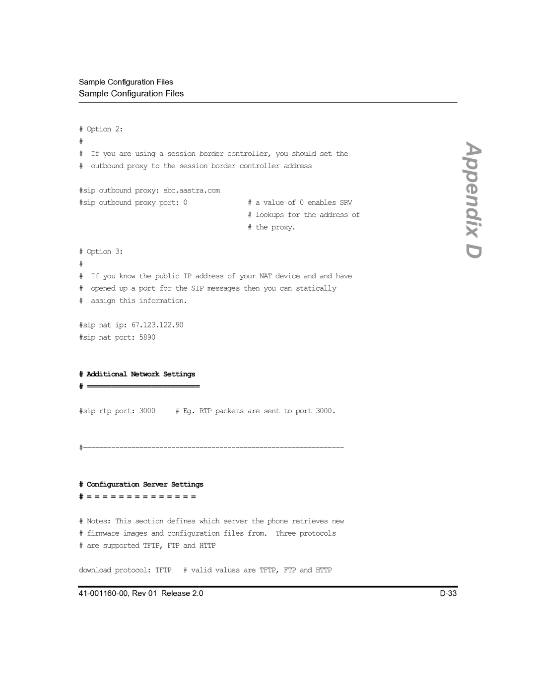 Aastra Telecom 57I C53I manual # Additional Network Settings # ============================ 