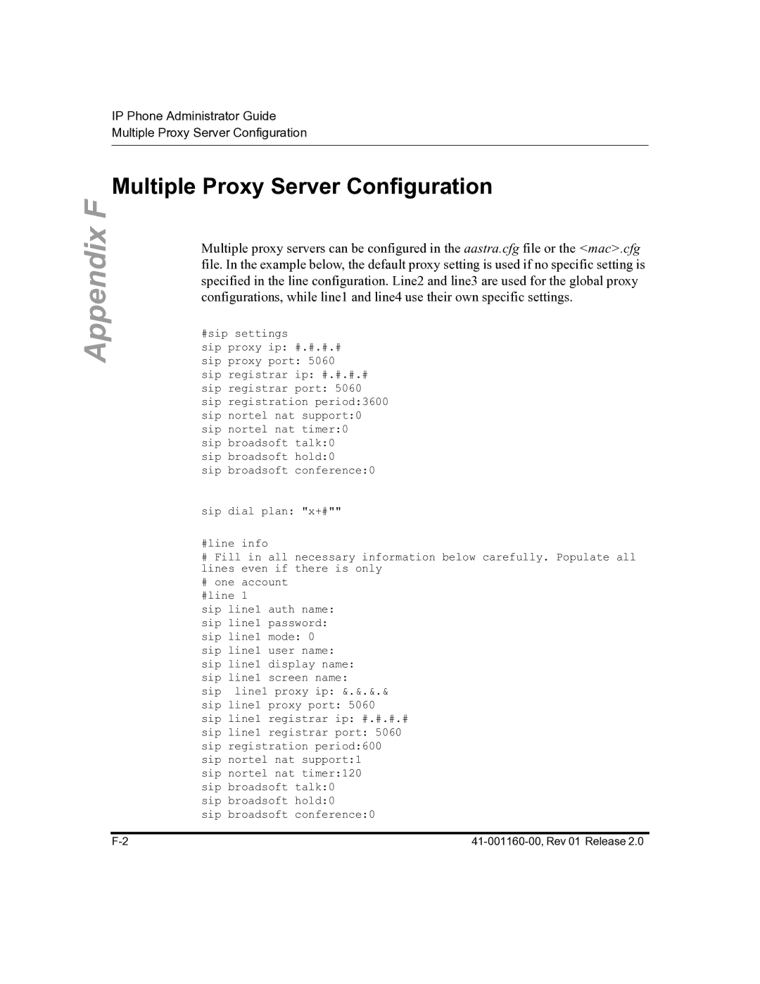 Aastra Telecom 57I C53I manual Multiple Proxy Server Configuration 