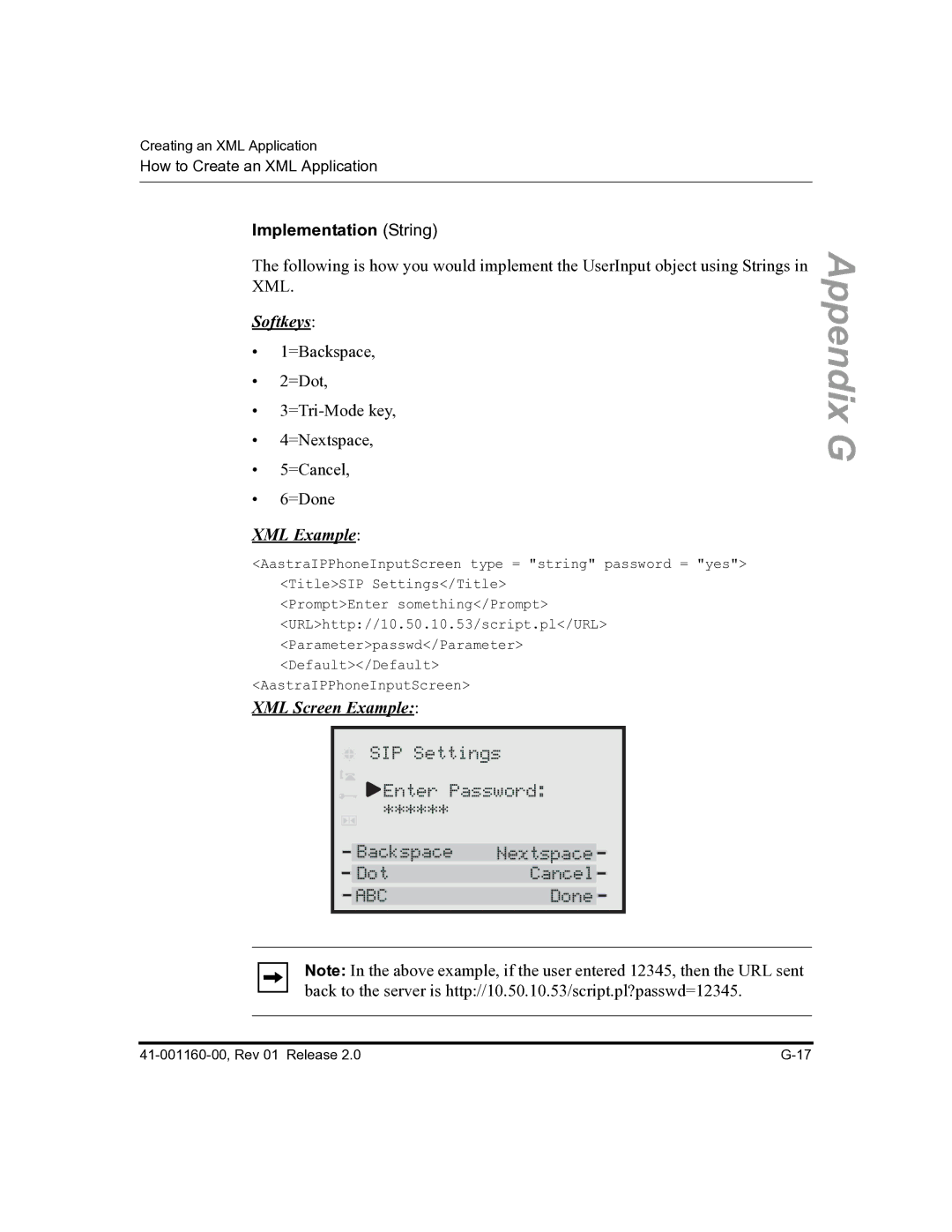 Aastra Telecom 57I C53I manual Implementation String 