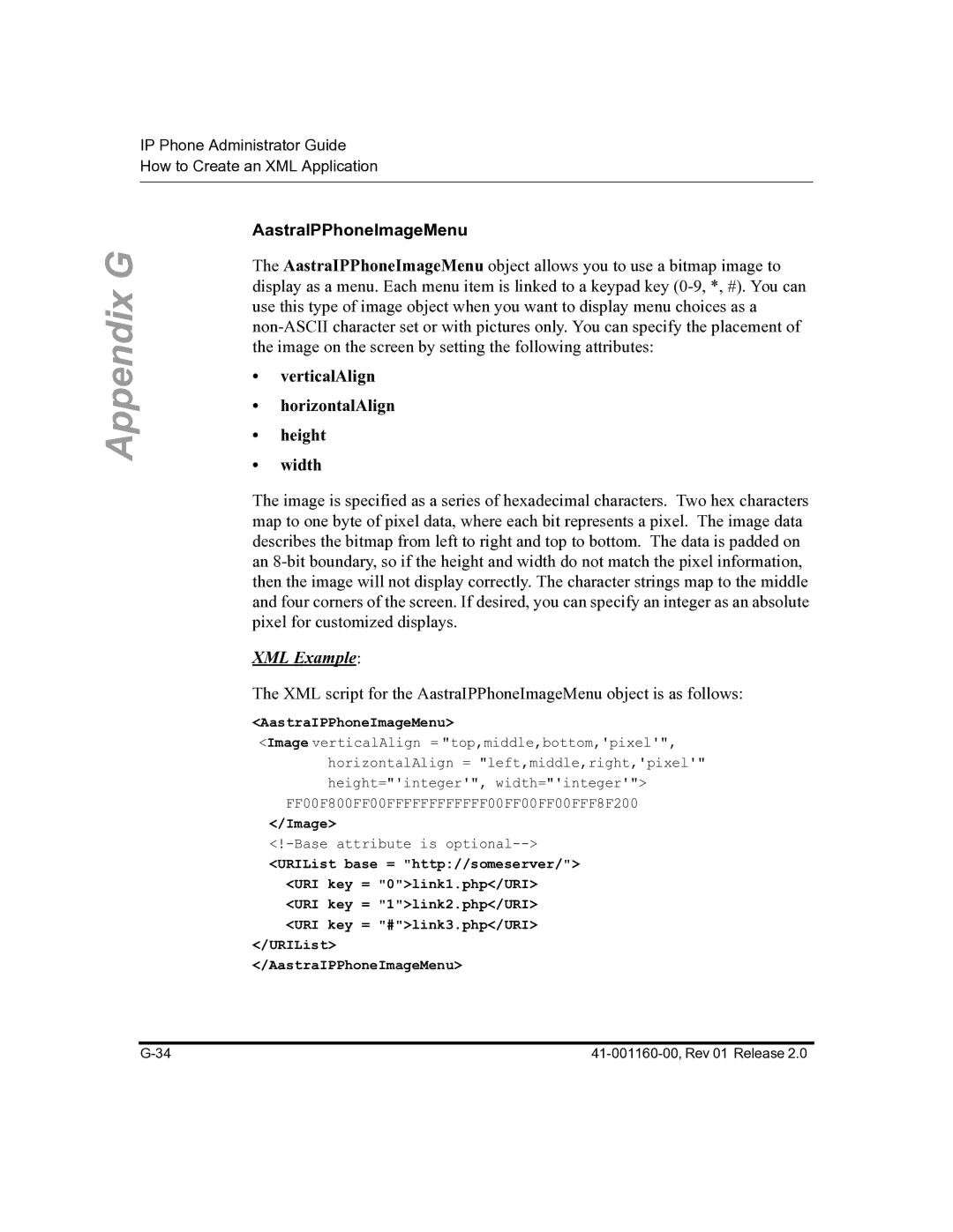 Aastra Telecom 57I C53I manual AastraIPPhoneImageMenu 