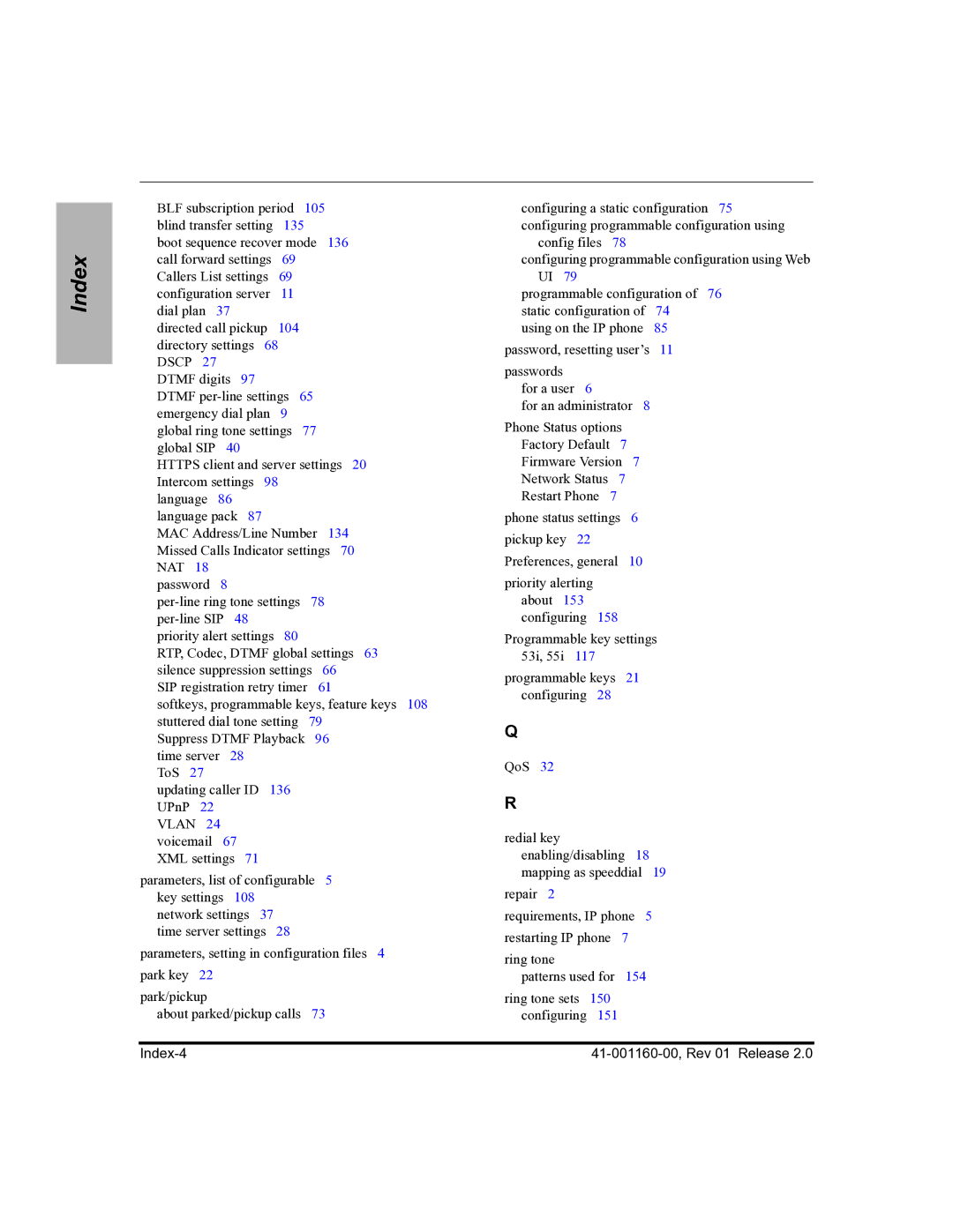 Aastra Telecom 57I C53I manual Index-4 