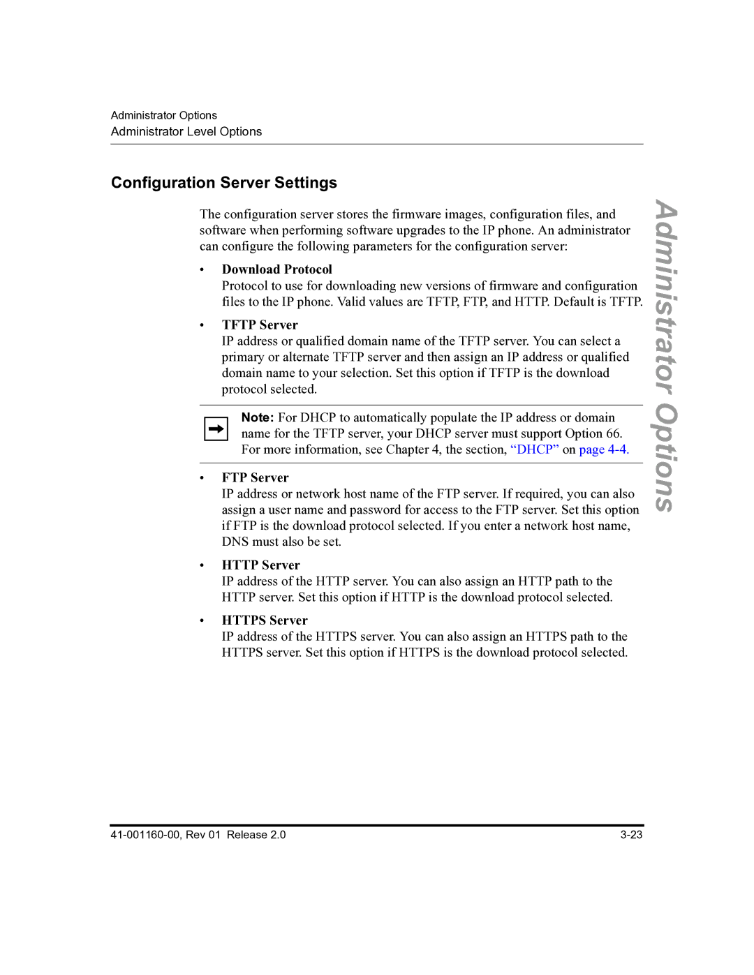 Aastra Telecom 57I C53I manual Configuration Server Settings 