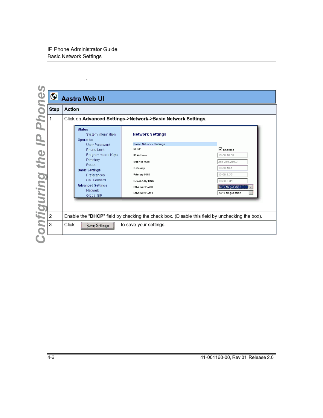 Aastra Telecom 57I C53I manual Aastra Web UI 