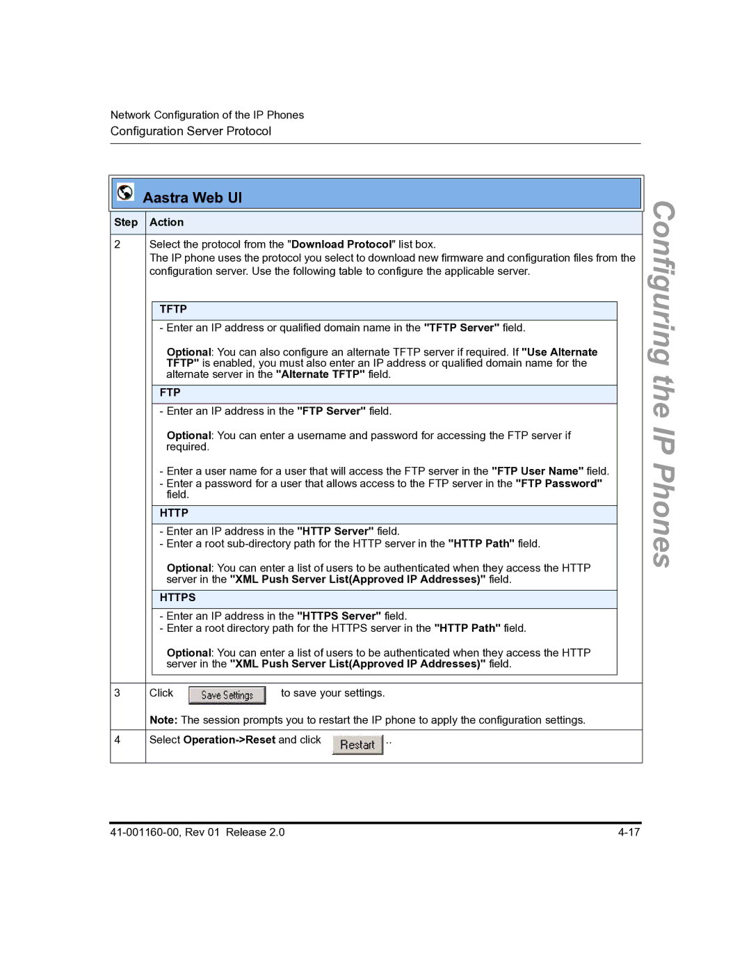 Aastra Telecom 57I C53I manual Configuring the IP Phones 