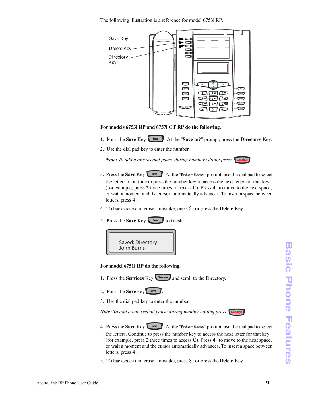 Aastra Telecom CT Cordless manual Saved Directory John Burns 