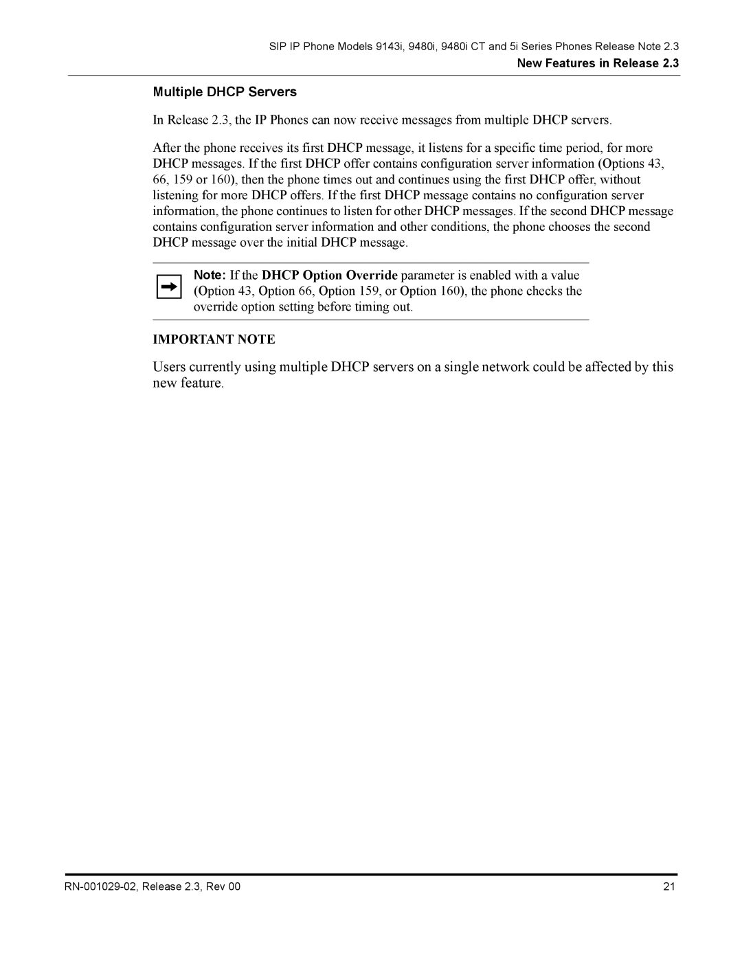 Aastra Telecom CT9143i manual Multiple Dhcp Servers 