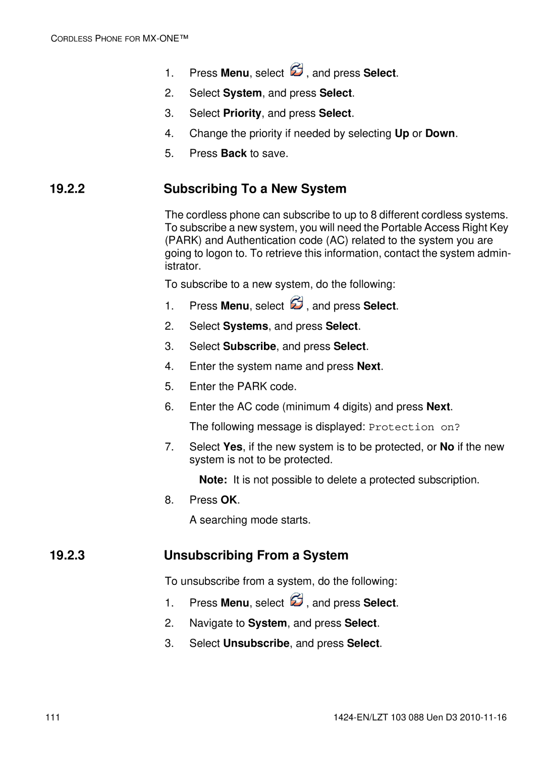 Aastra Telecom DT690 manual Subscribing To a New System, Unsubscribing From a System 