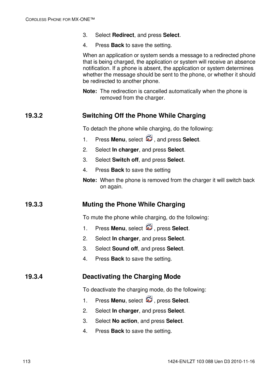 Aastra Telecom DT690 manual Switching Off the Phone While Charging, Muting the Phone While Charging 