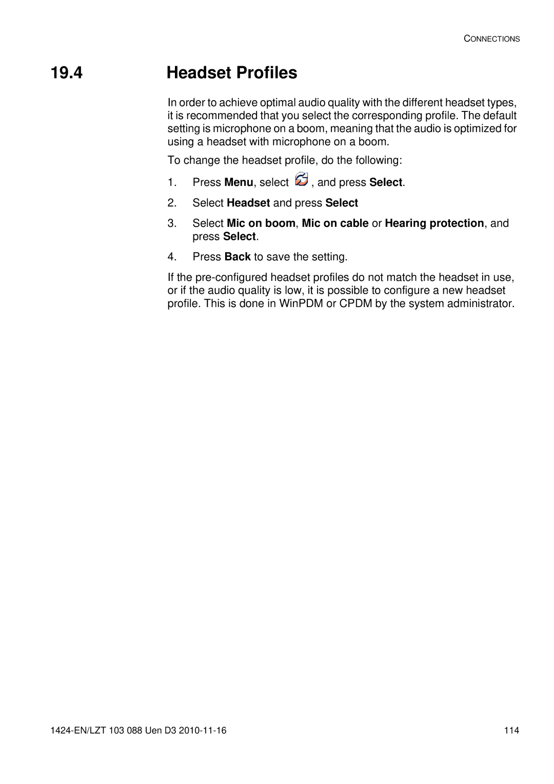 Aastra Telecom DT690 manual Headset Profiles 