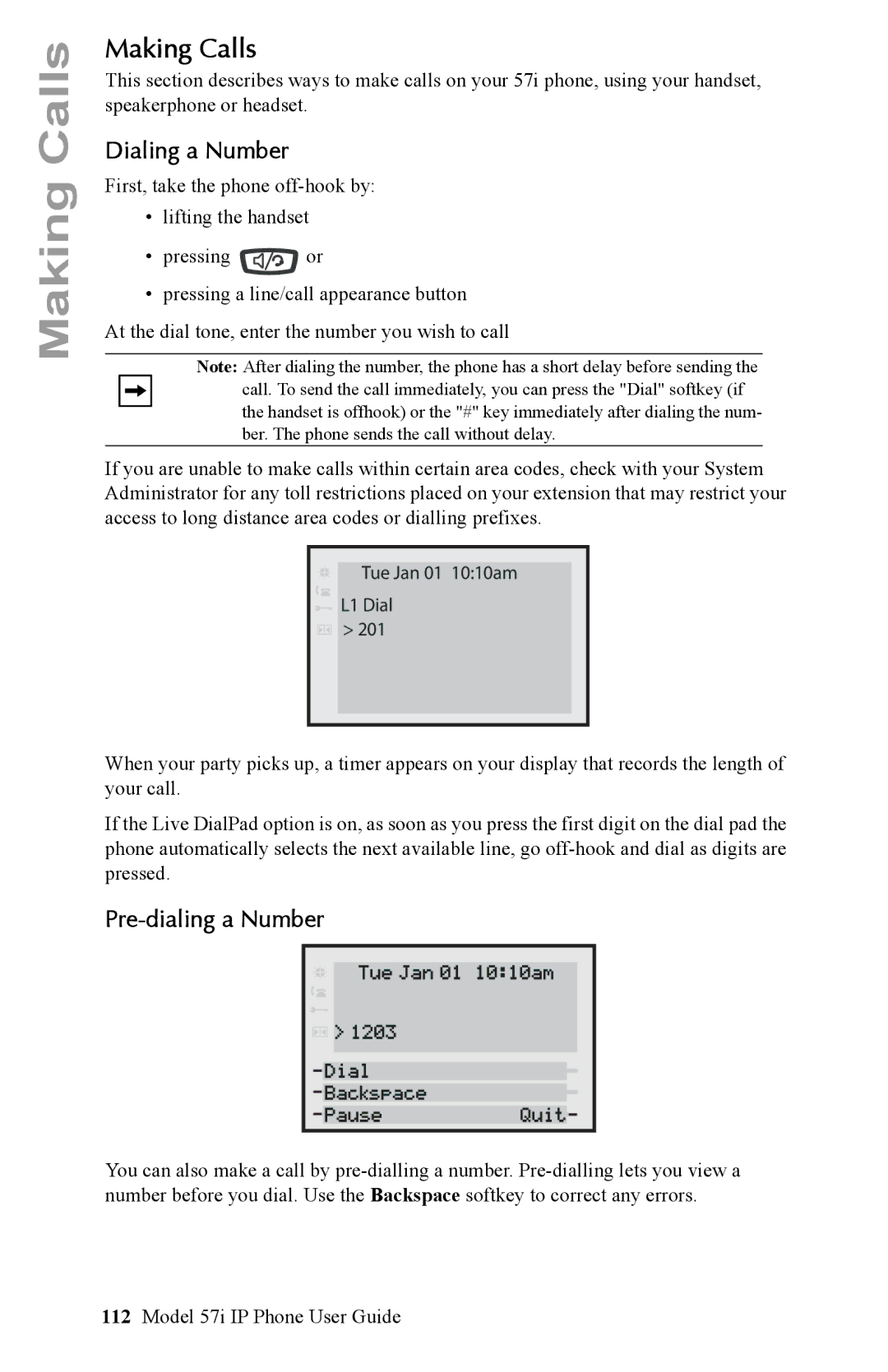 Aastra Telecom IP Phone manual Making Calls, Dialing a Number 