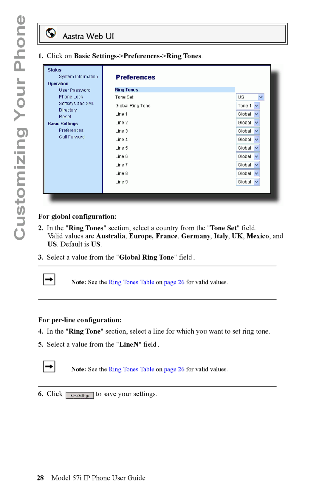 Aastra Telecom IP Phone manual For per-line configuration 