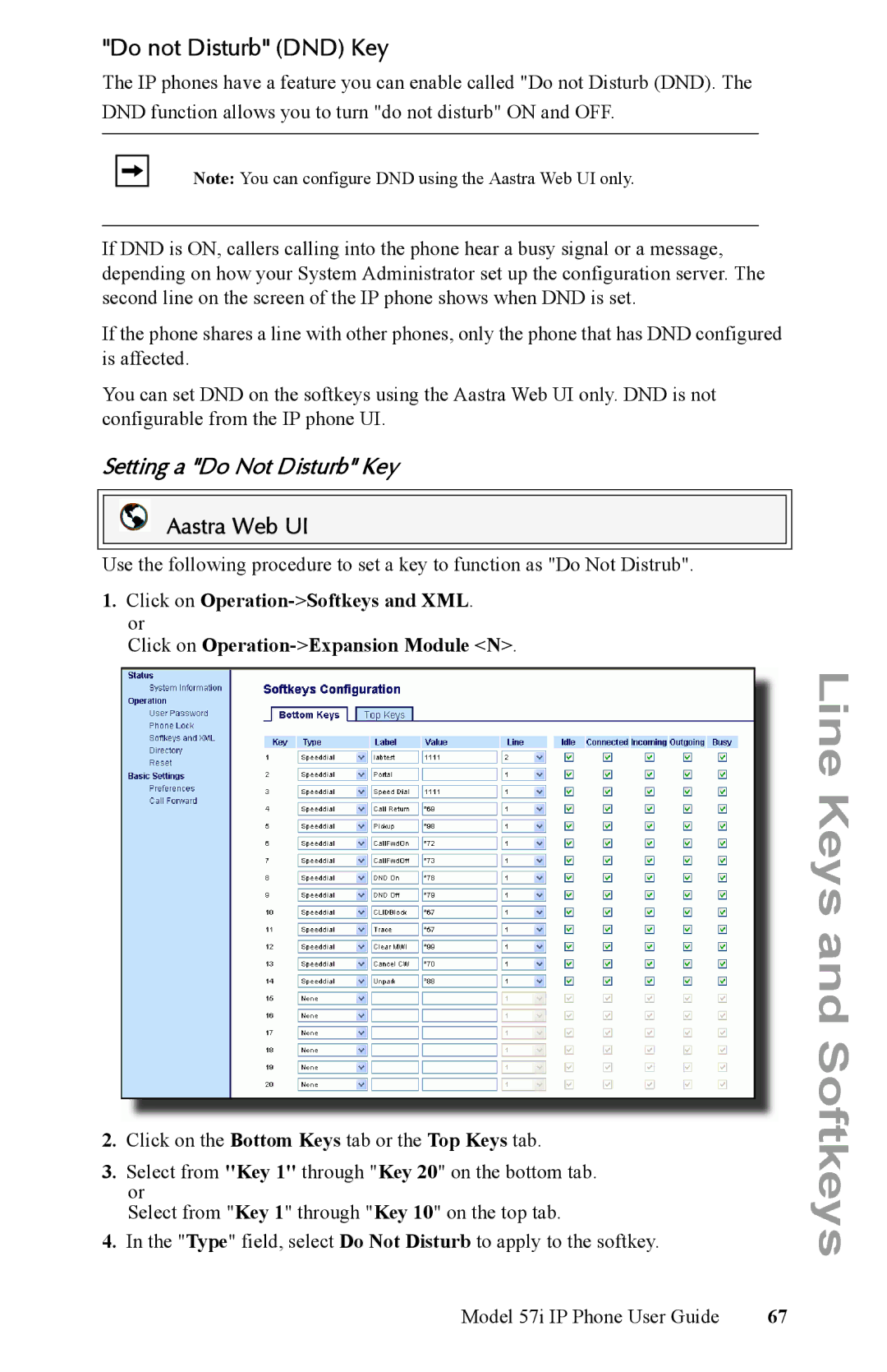 Aastra Telecom IP Phone manual Do not Disturb DND Key, Setting a Do Not Disturb Key 