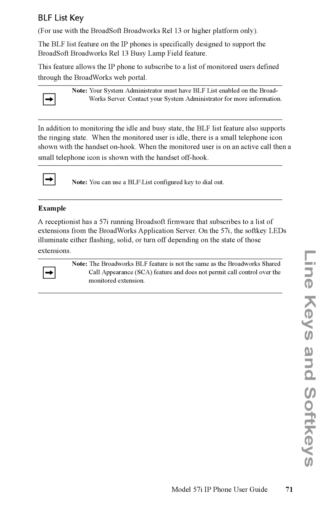 Aastra Telecom IP Phone manual BLF List Key 