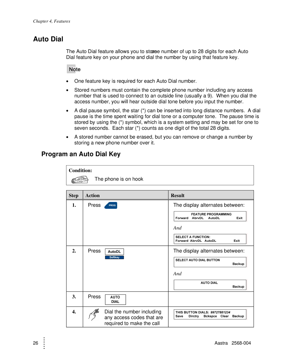 Aastra Telecom ITE-760 manual Program an Auto Dial Key 