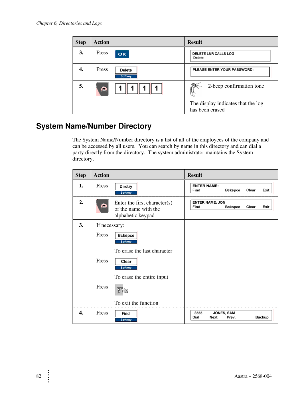 Aastra Telecom ITE-760 manual System Name/Number Directory 