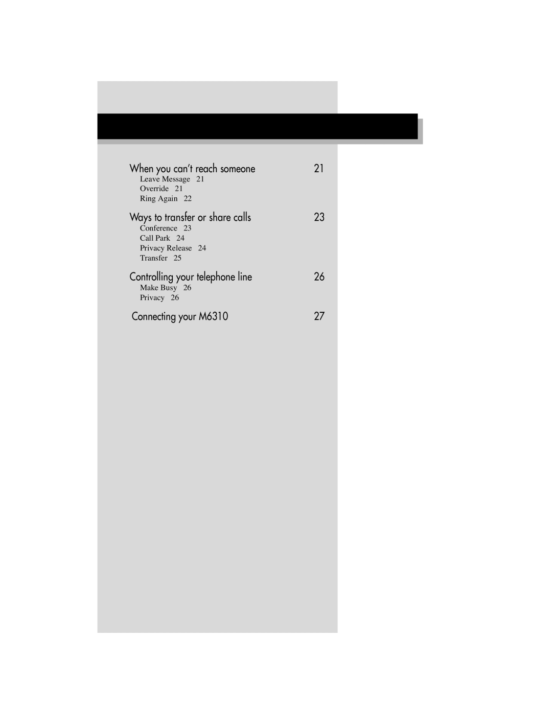 Aastra Telecom M6310 manual When you can’t reach someone 