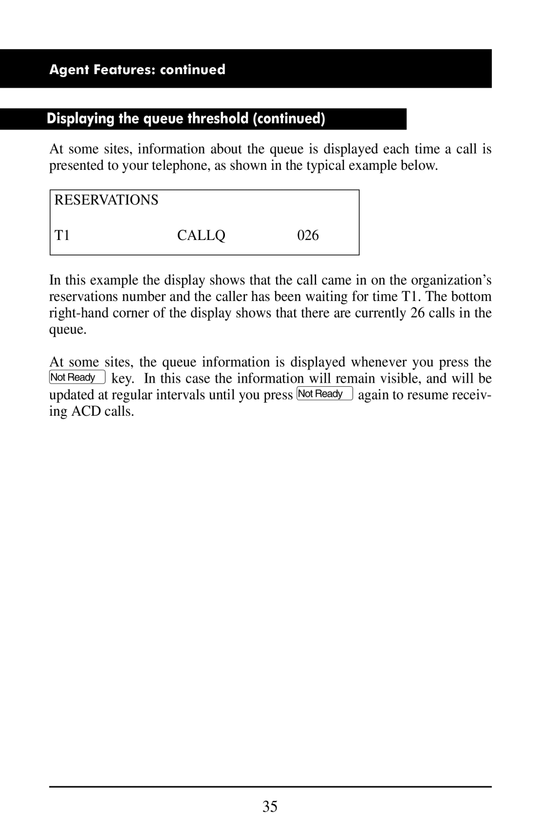 Aastra Telecom M6320 manual Reservations Callq 