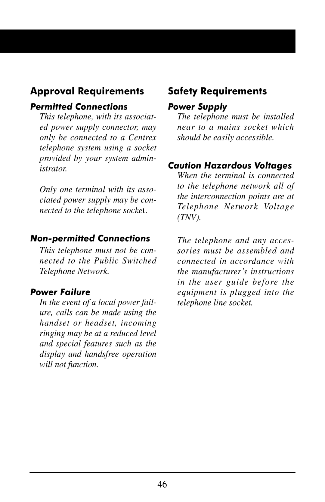 Aastra Telecom M6320 manual Approval Requirements 