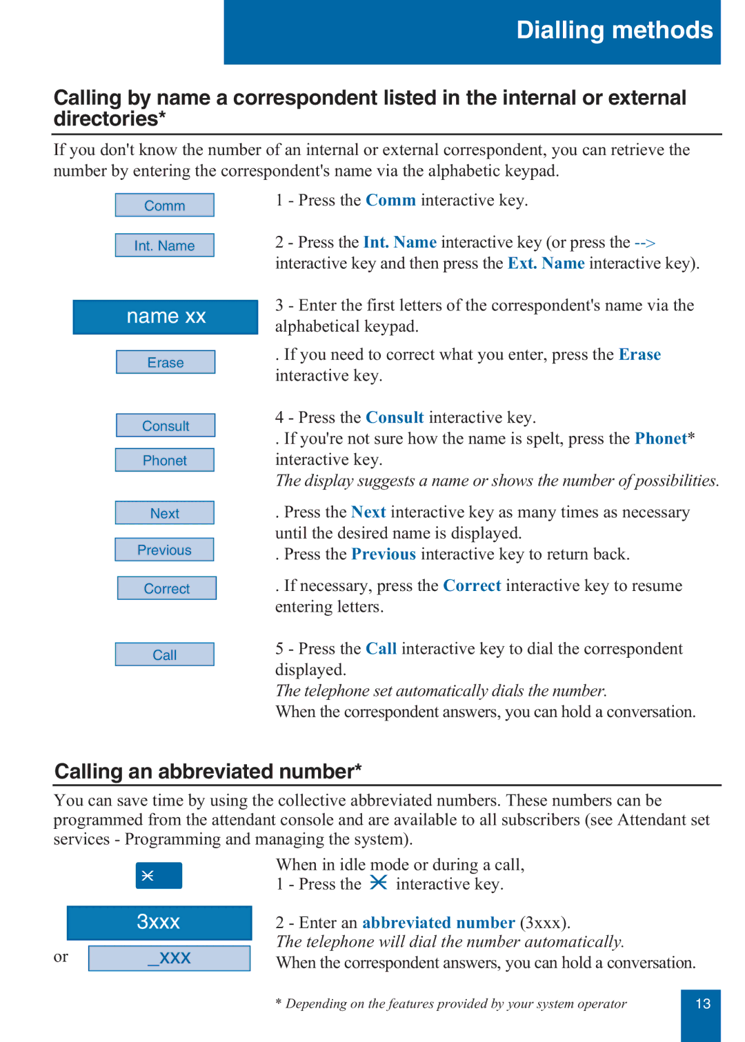 Aastra Telecom M760E manual Calling an abbreviated number, Telephone set automatically dials the number 