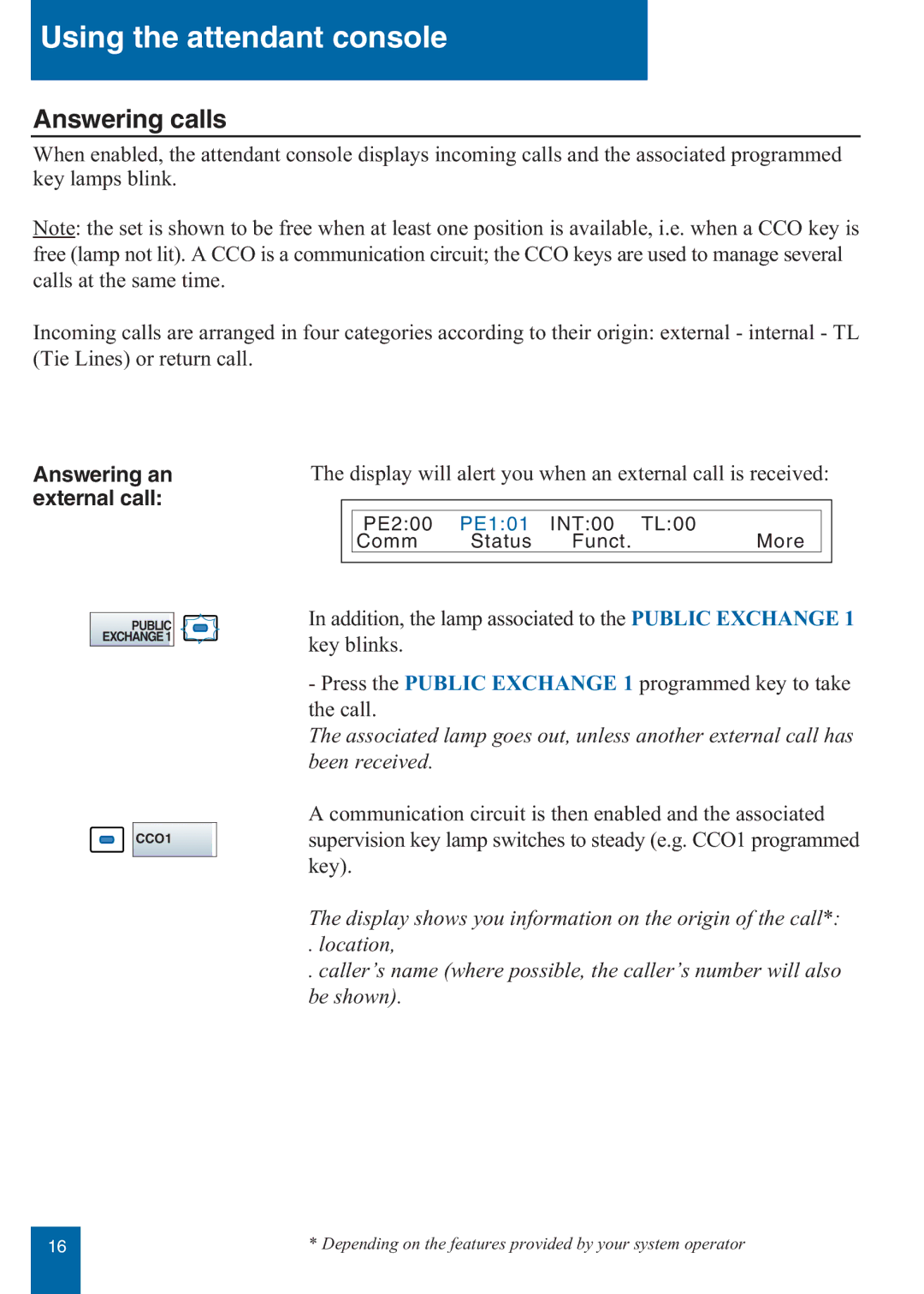 Aastra Telecom M760E manual Answering calls, Answering an external call 